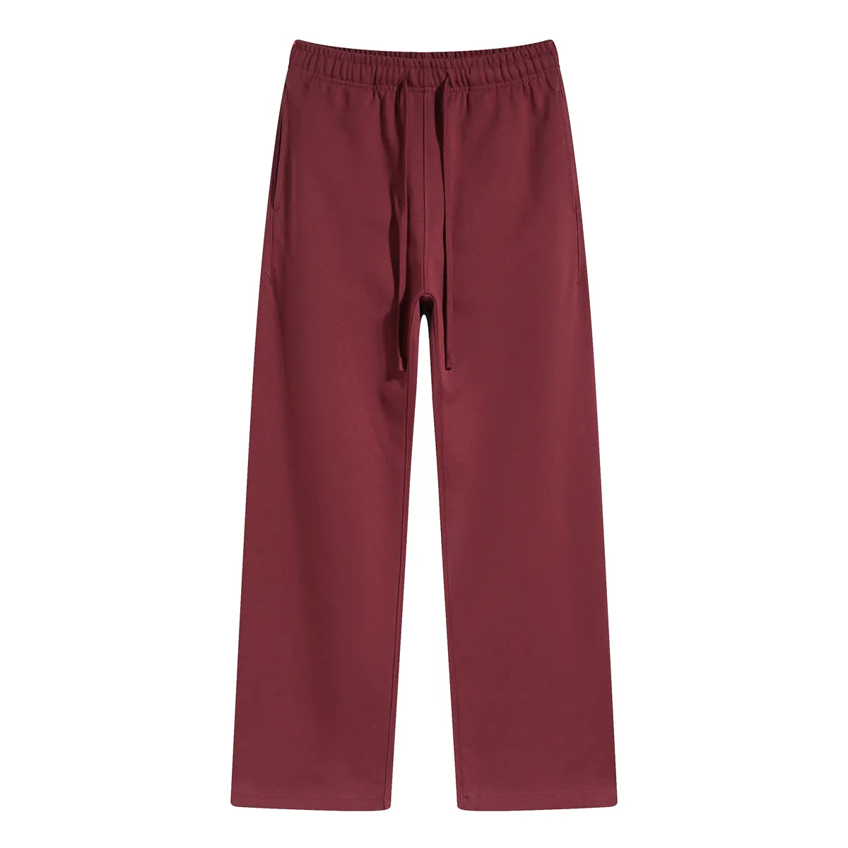 Solid Color Open Bottom Sweatpants