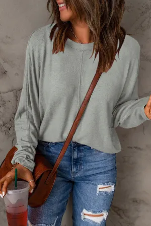 Solid Patchwork Long Sleeve Top