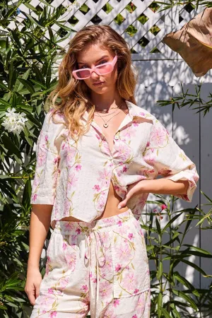 Spring Flowers Button Up