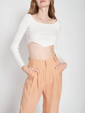 Square Neck Handkerchief Crop Top