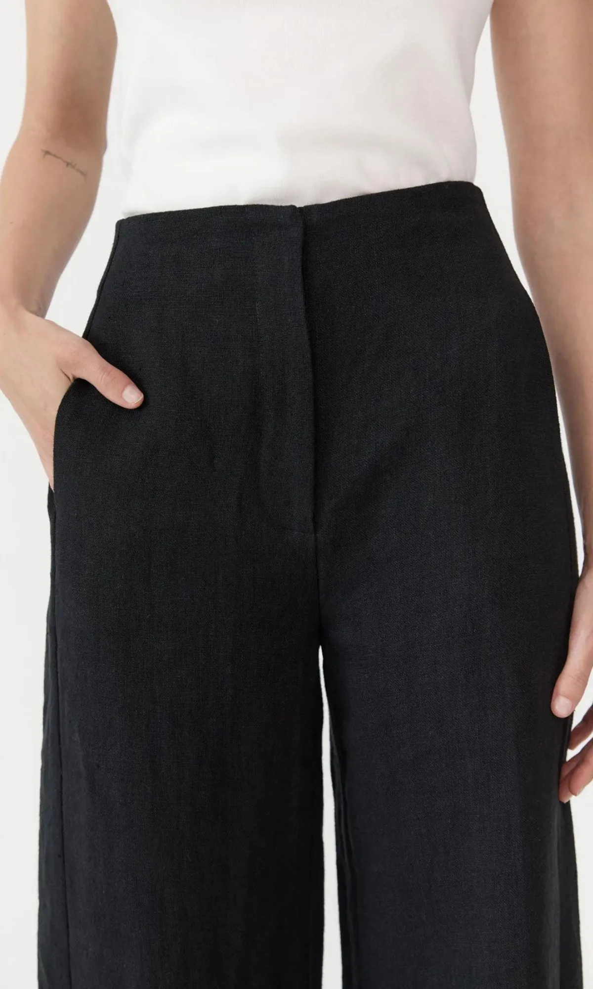 ST. AGNI | Linen Wide Leg Pants
