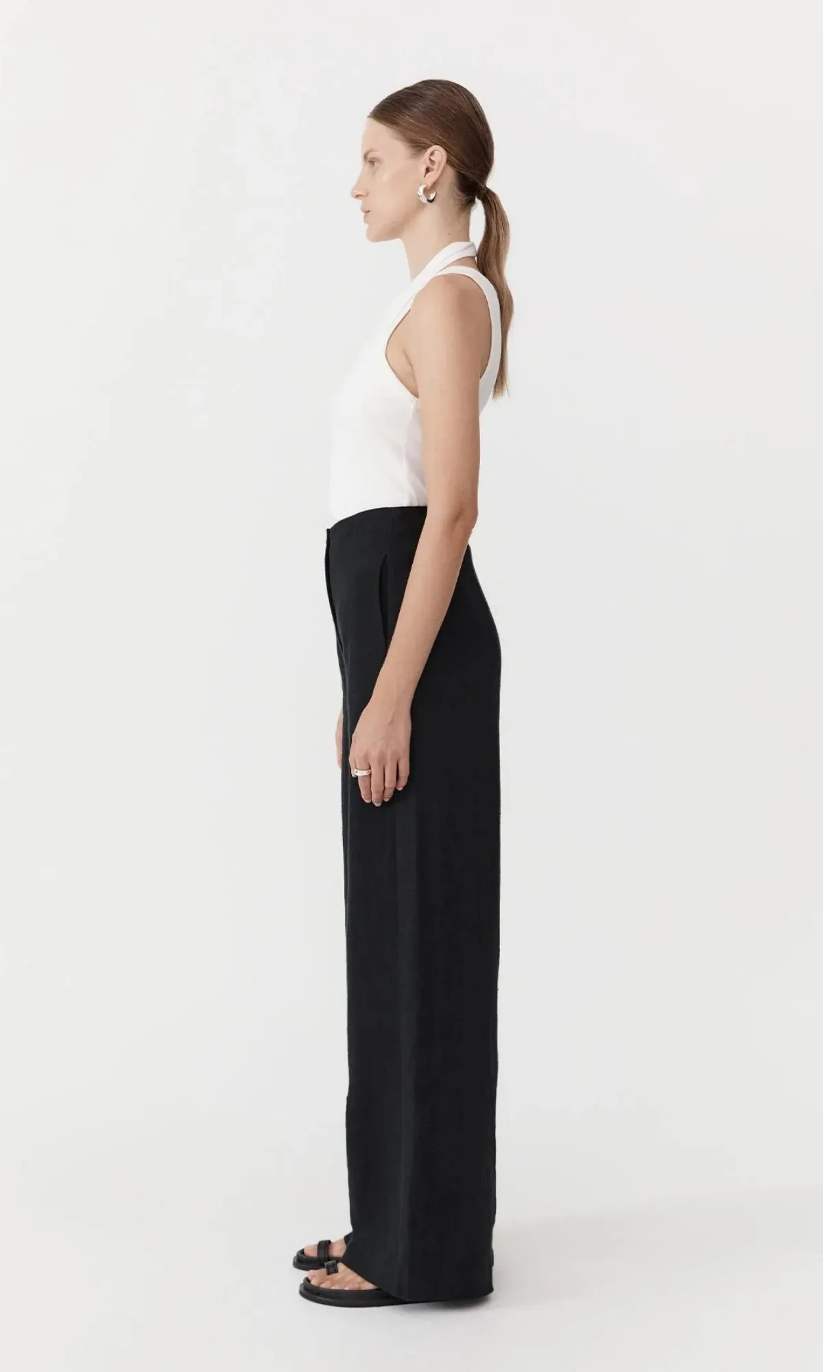 ST. AGNI | Linen Wide Leg Pants