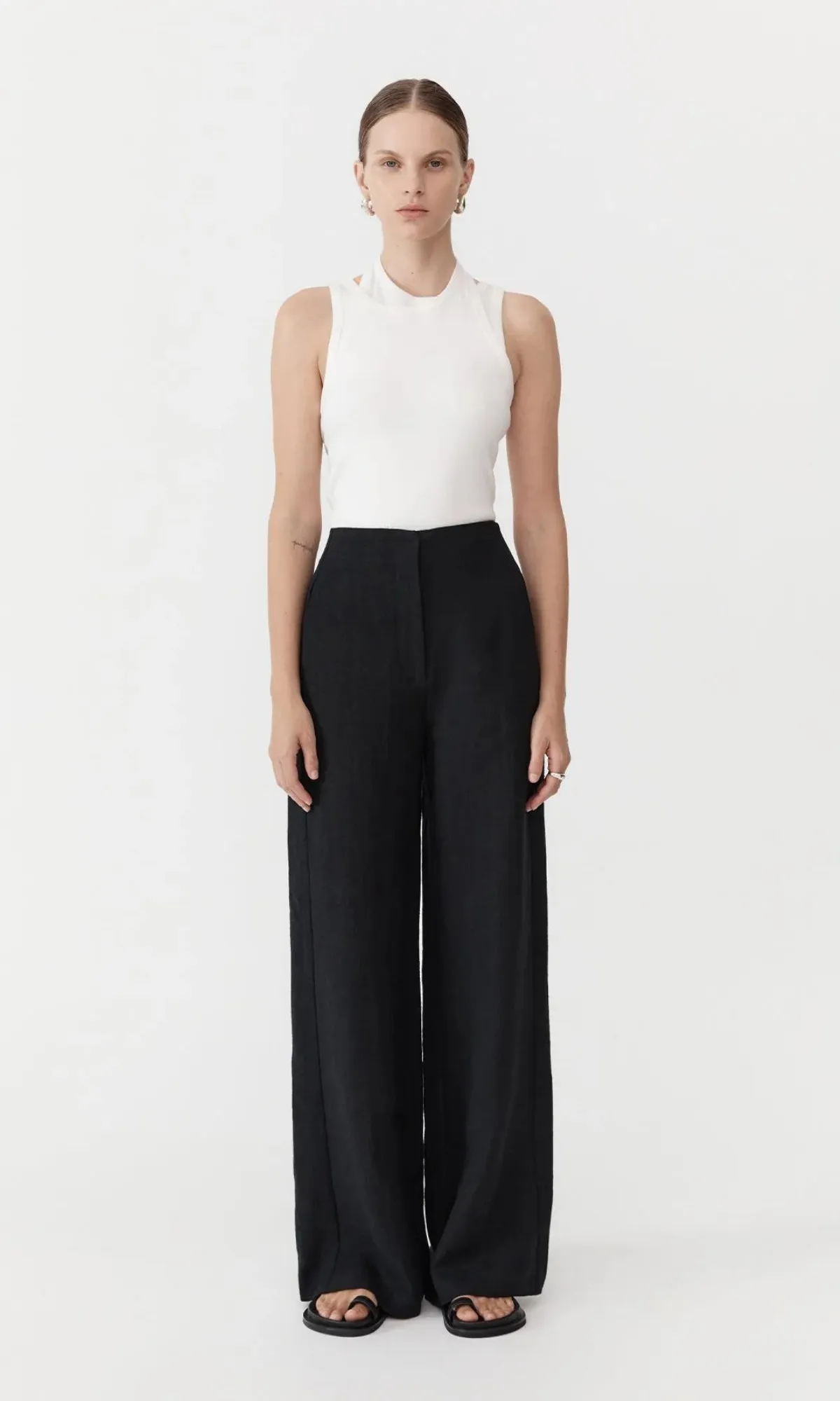ST. AGNI | Linen Wide Leg Pants