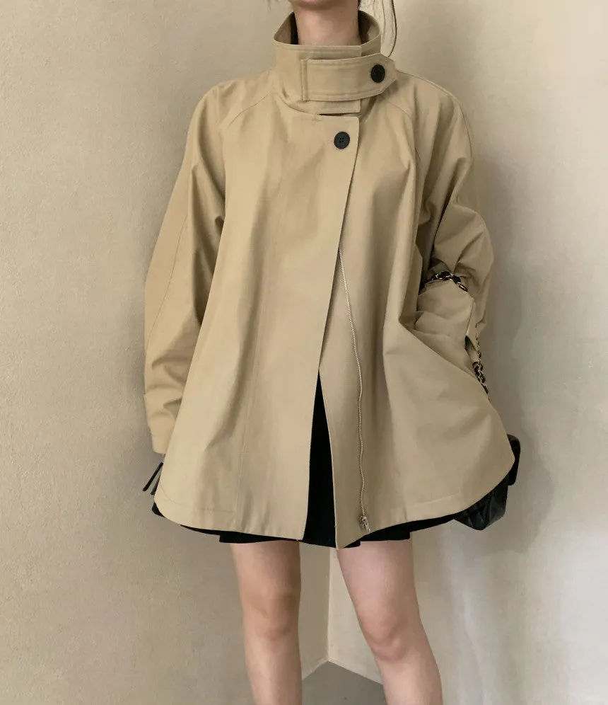 Stand collar trench coat