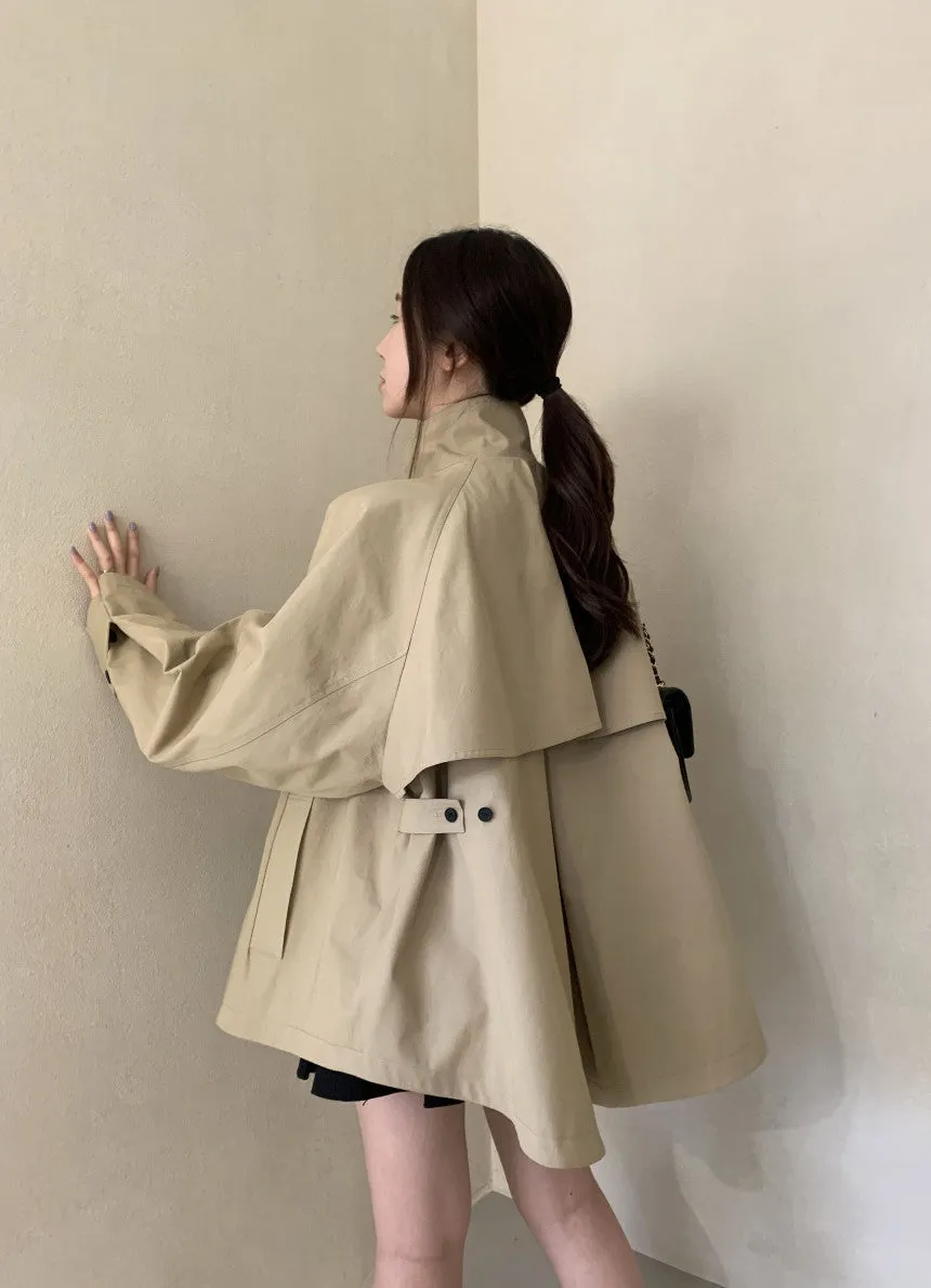 Stand collar trench coat