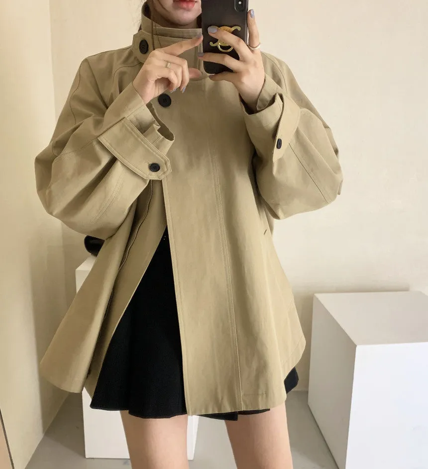 Stand collar trench coat
