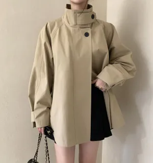 Stand collar trench coat