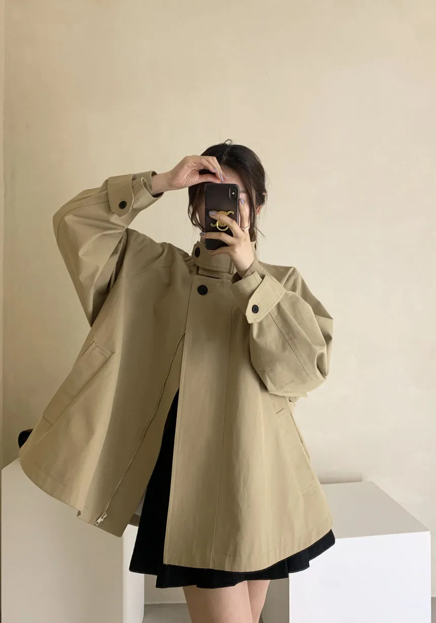 Stand collar trench coat