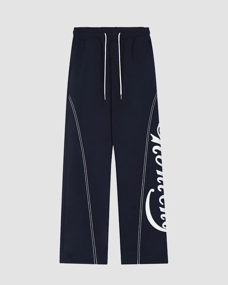 Street Letter Print Loose Sweatpants