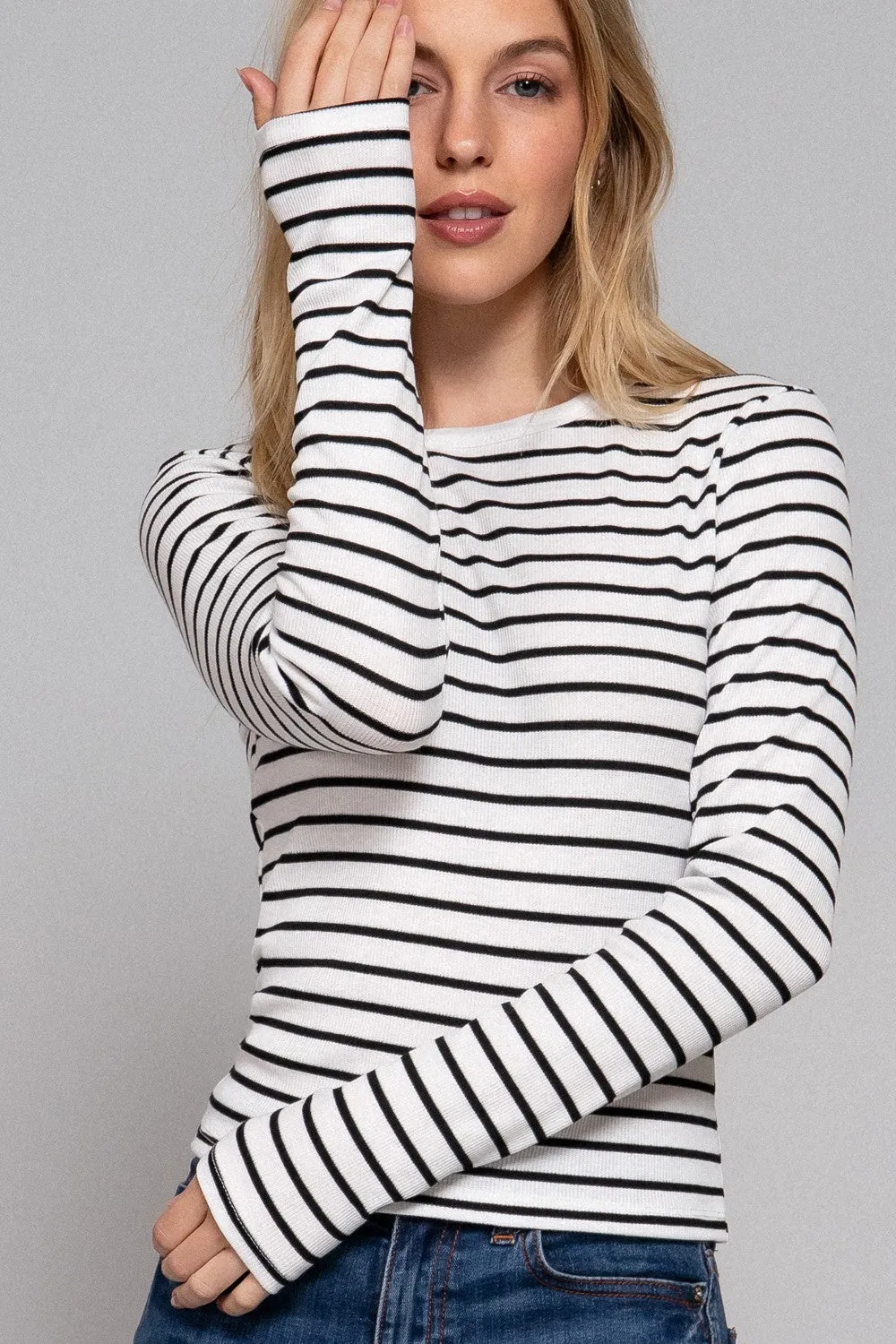 Stripe Hype Long Sleeve Top - DEAL