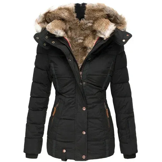 Stylish, warm women's winter coats featuring a removable fur collar