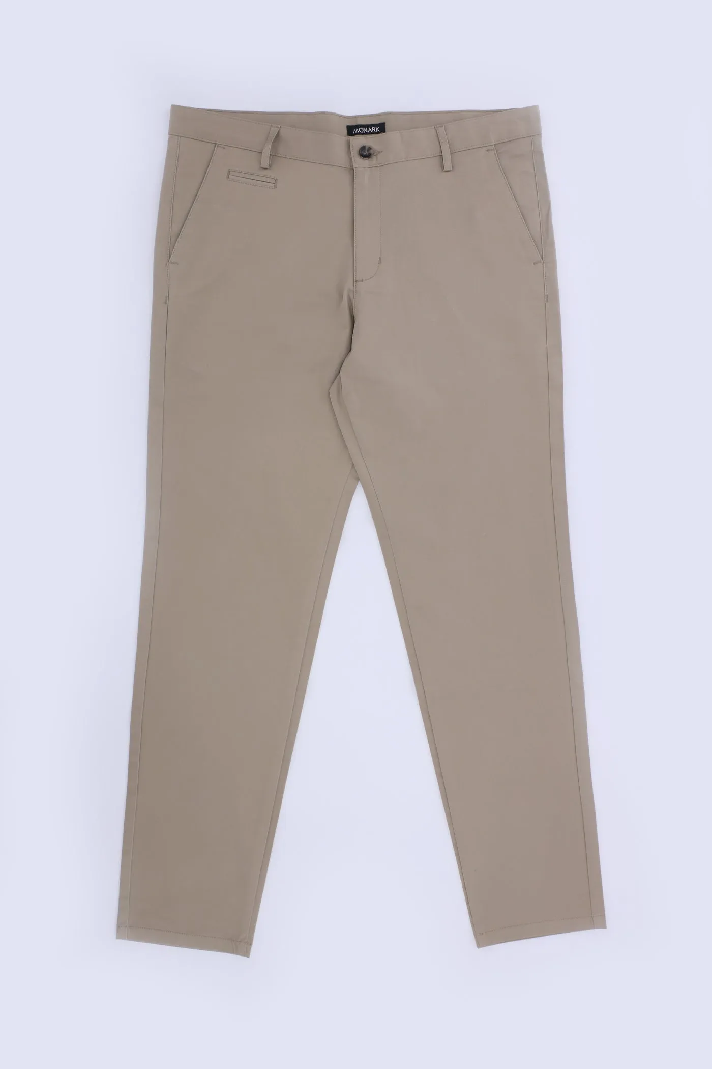TAN BROWN TAPPERED FIT PANTS