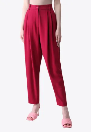 Tapered-Leg Tailored Pants