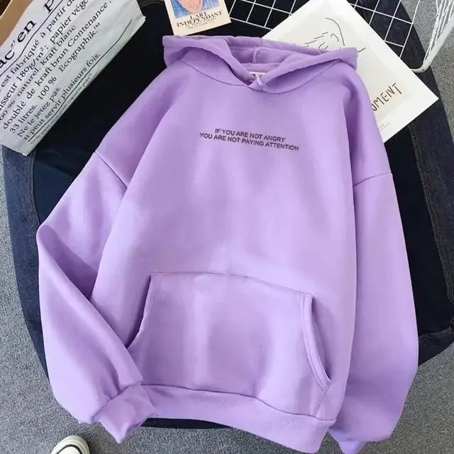 Teens Girls Funny Letter Oversized Hoodies Women Sweatshirts Hooded Sweats Long Sleeve Autumn Warm Women's Clothing Letter Slogan Printed Oversized Hoodies Autumn Black Tops Streetwear