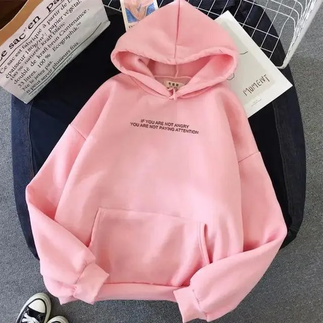 Teens Girls Funny Letter Oversized Hoodies Women Sweatshirts Hooded Sweats Long Sleeve Autumn Warm Women's Clothing Letter Slogan Printed Oversized Hoodies Autumn Black Tops Streetwear
