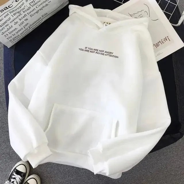 Teens Girls Funny Letter Oversized Hoodies Women Sweatshirts Hooded Sweats Long Sleeve Autumn Warm Women's Clothing Letter Slogan Printed Oversized Hoodies Autumn Black Tops Streetwear