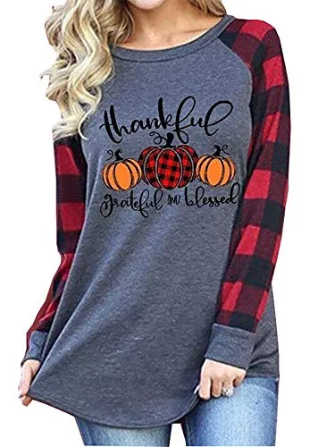 Thankful Blessed Pumpkin Baseball Tee