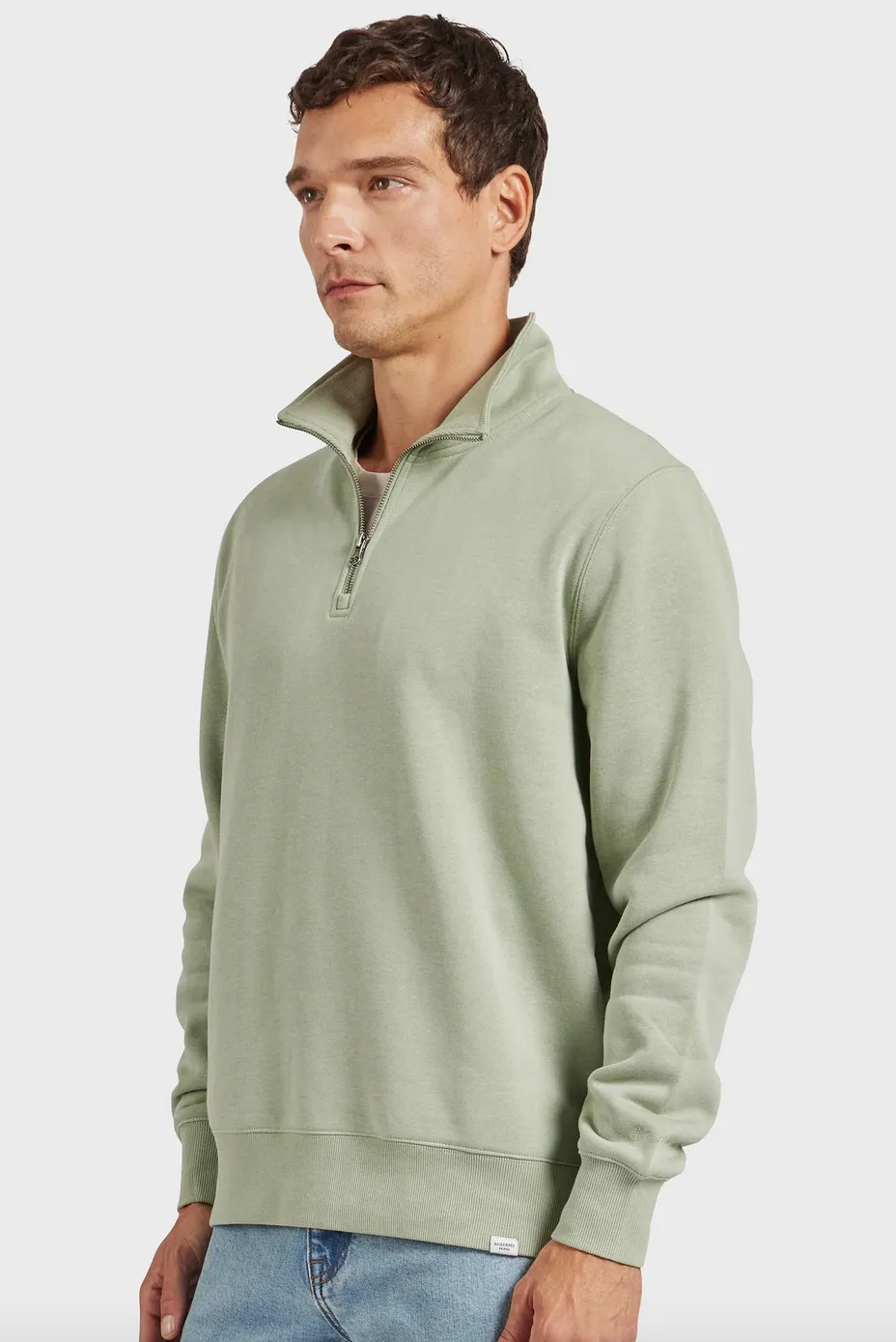 The Academy Brand, Academy 1/2 Zip Sweat | Silver Green