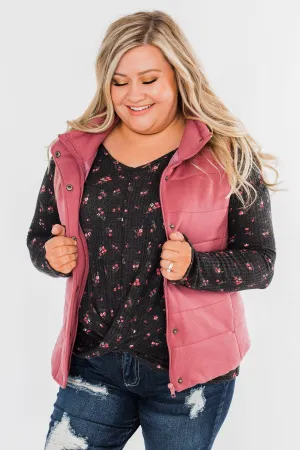 The Most Perfect Puffer Vest- Antique Mauve
