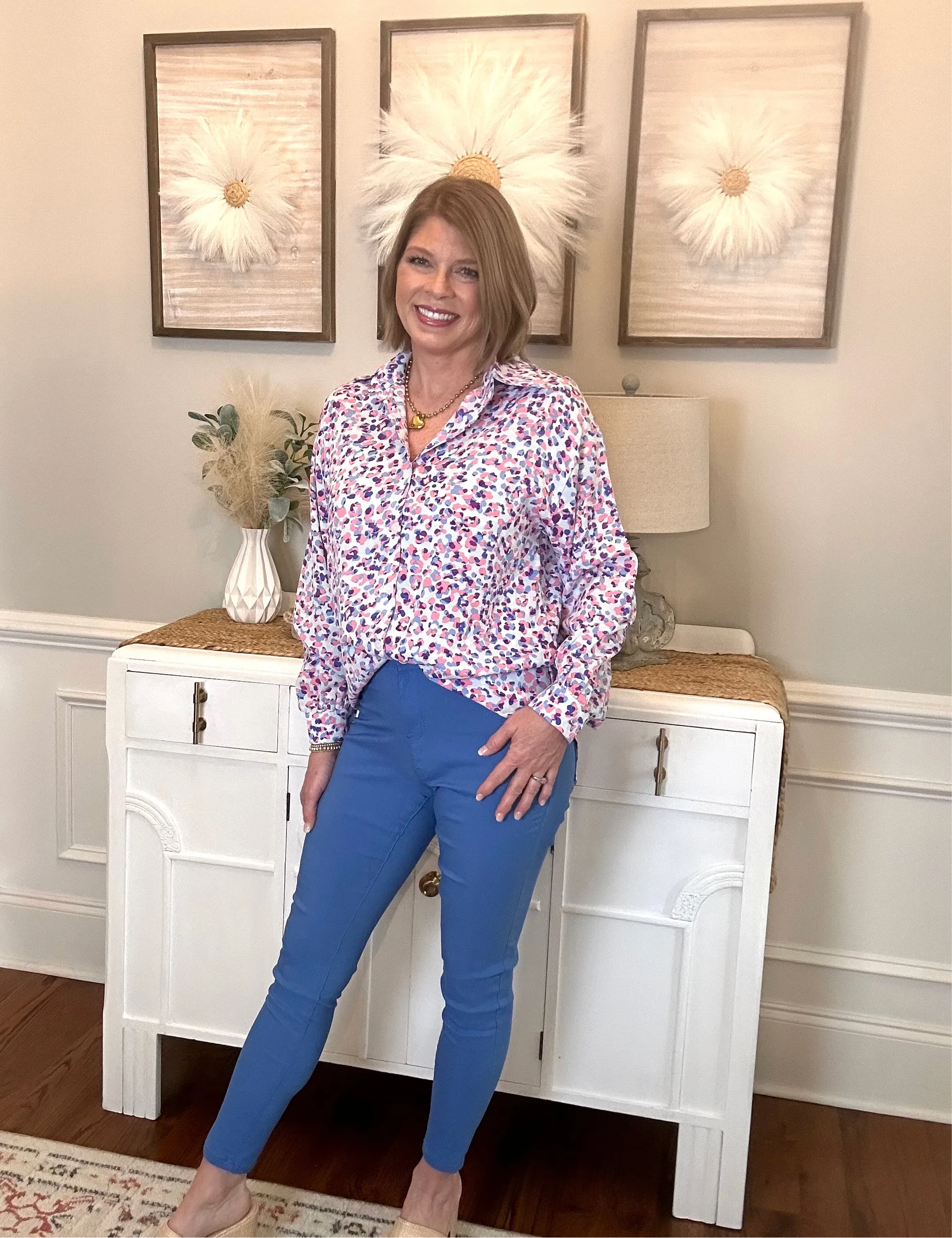 The Purrfect Leopard Button Up