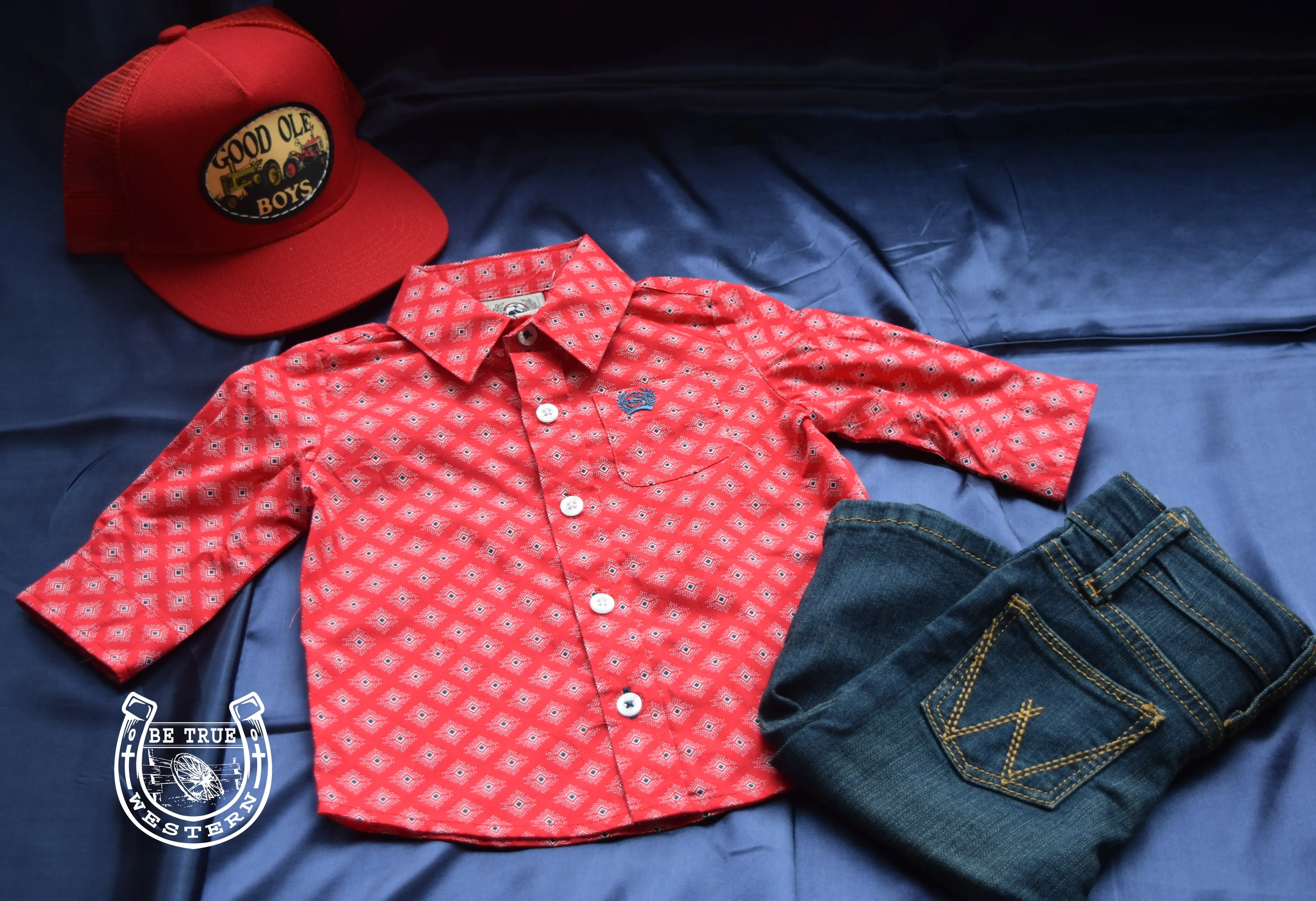 The Red Cinch Diamond Boys Button down