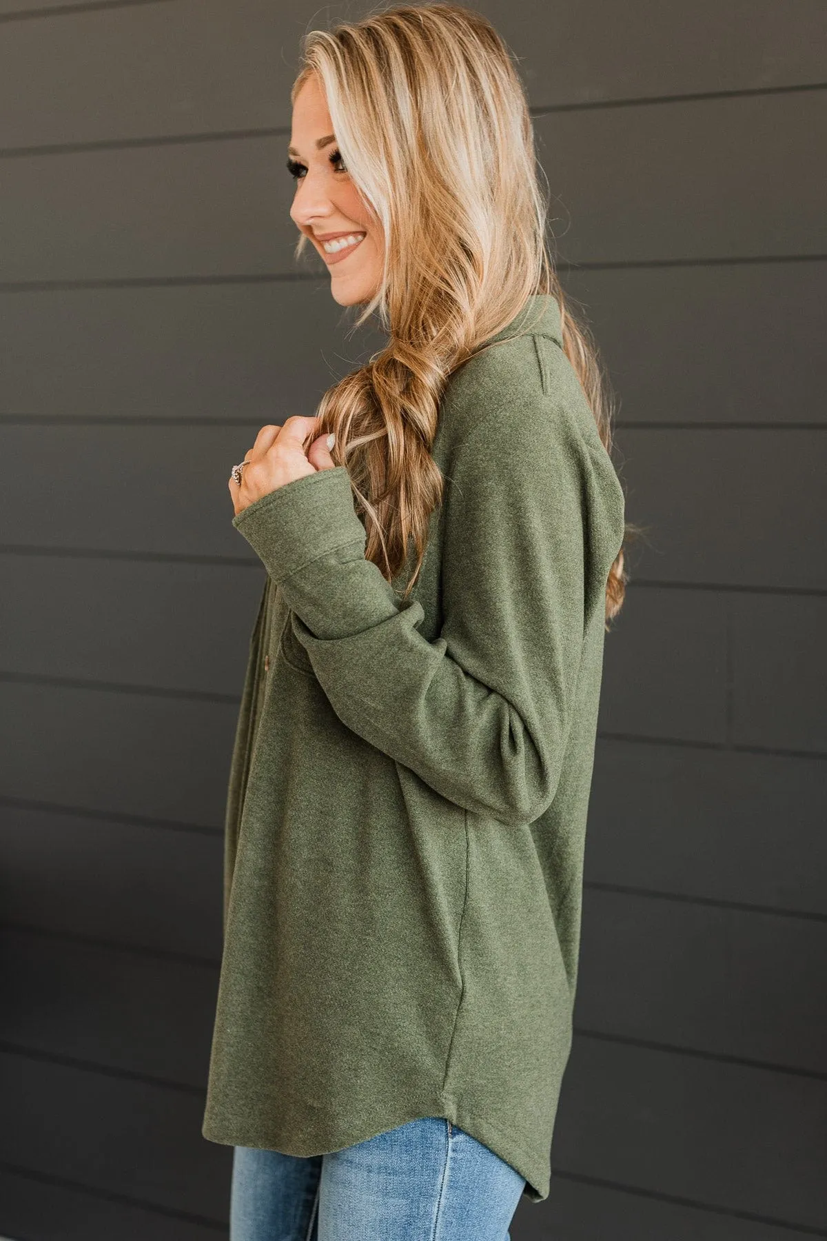 Thread & Supply Free Falling Shirt Jacket- Olive