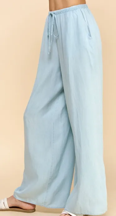 Tie-waist pull on pants