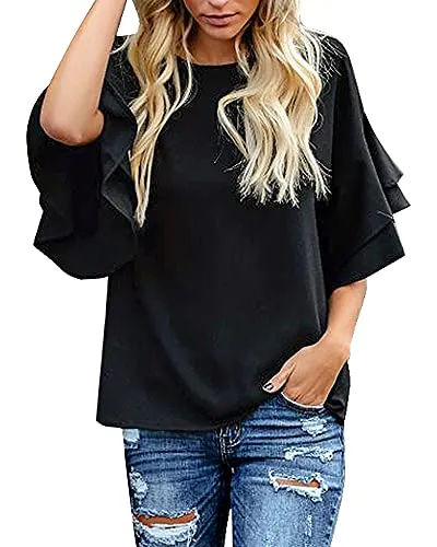 Tiered Bell Sleeve Loose Top