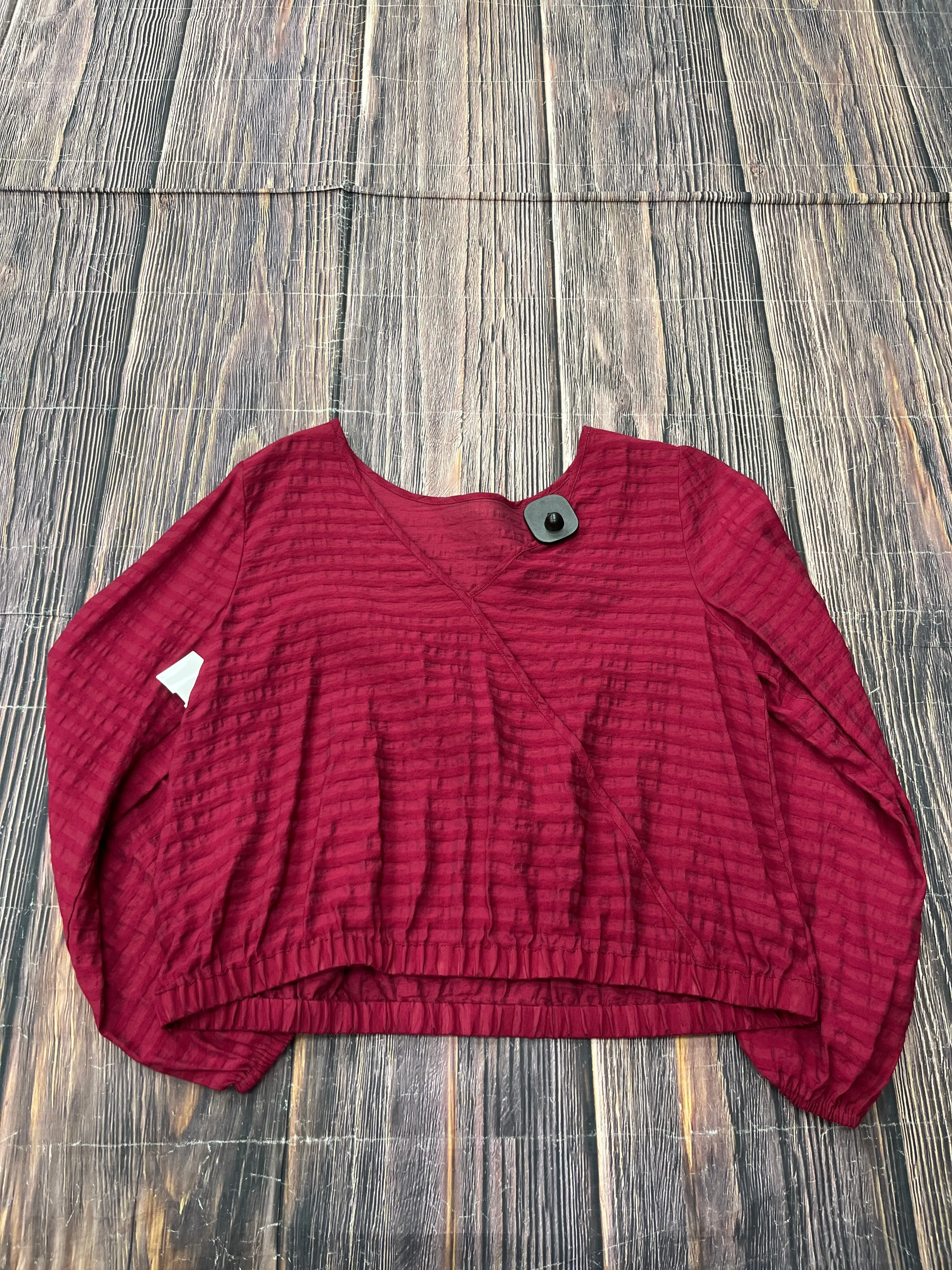 Top Long Sleeve By Loft In Red, Size: Mp