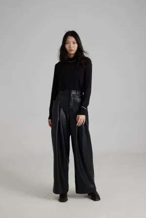 TR2404 Lucia Vegan Leather Wide-Leg Pants