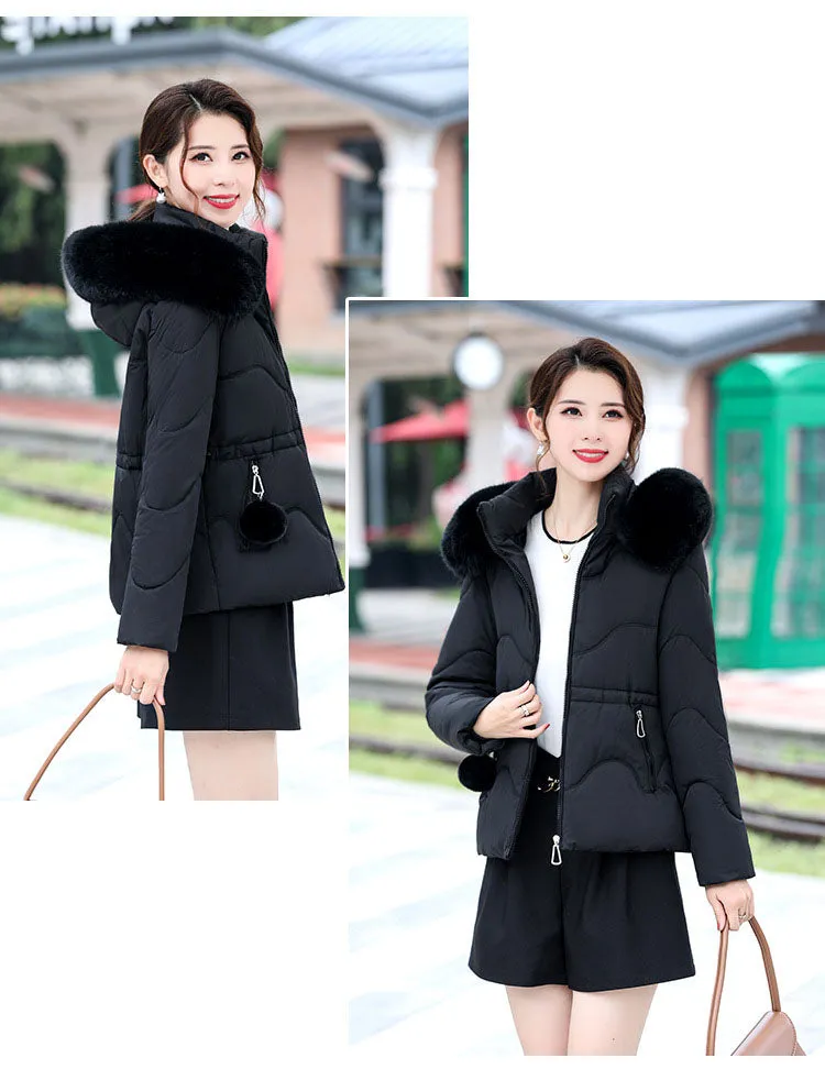 Trendy Water-resistant Padded Puffer Jacket for Women with Hip-length Design