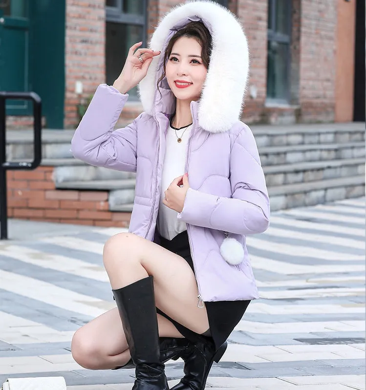 Trendy Water-resistant Padded Puffer Jacket for Women with Hip-length Design