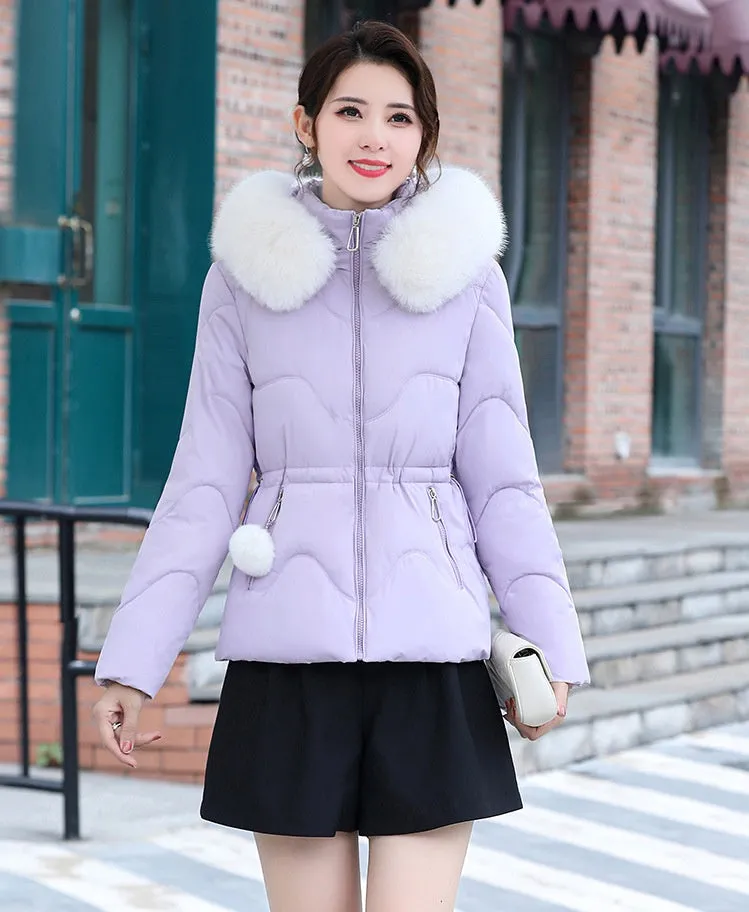 Trendy Water-resistant Padded Puffer Jacket for Women with Hip-length Design