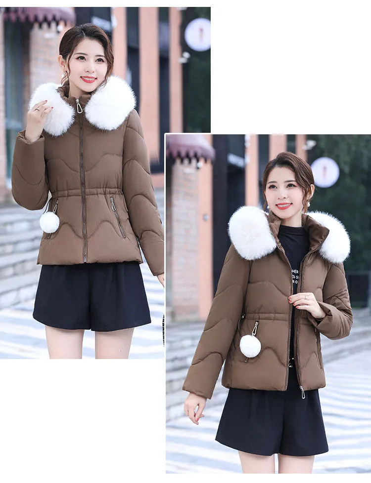 Trendy Water-resistant Padded Puffer Jacket for Women with Hip-length Design