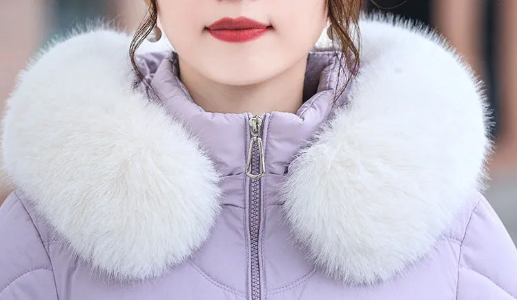 Trendy Water-resistant Padded Puffer Jacket for Women with Hip-length Design