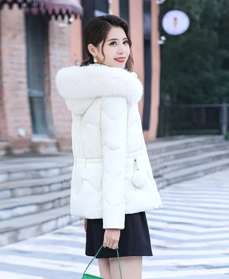 Trendy Water-resistant Padded Puffer Jacket for Women with Hip-length Design