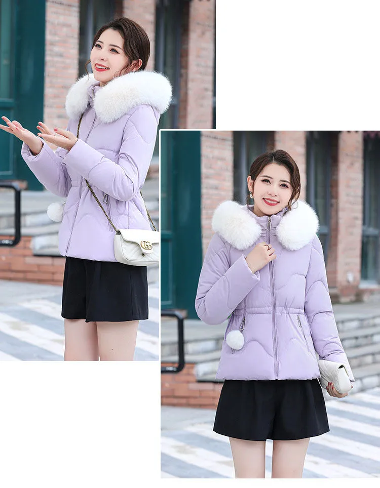 Trendy Water-resistant Padded Puffer Jacket for Women with Hip-length Design