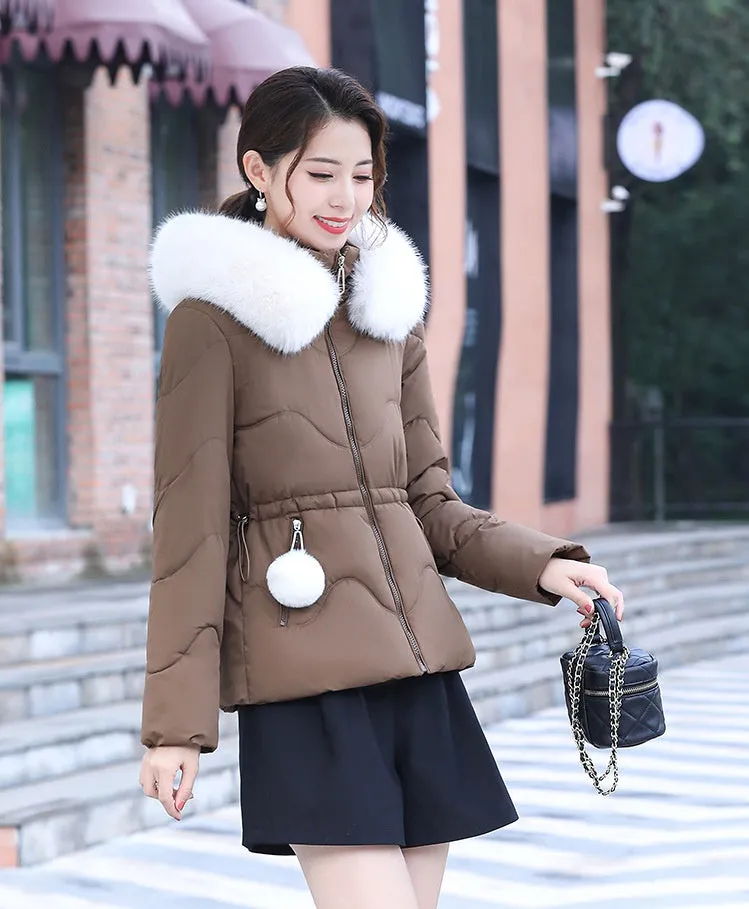 Trendy Water-resistant Padded Puffer Jacket for Women with Hip-length Design