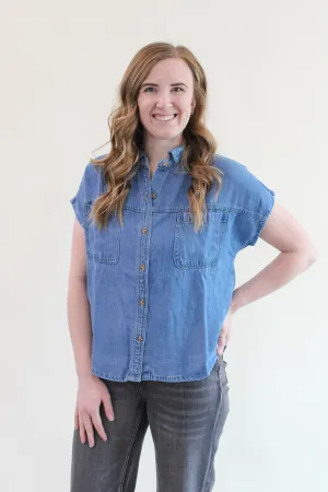 TRISTAN CHAMBRAY COLLARED SHORT SLEEVE