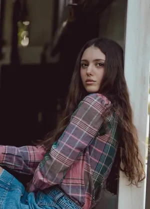 Trixie Green & Pink Plaid Cotton Ladies Long Sleeve Shirt
