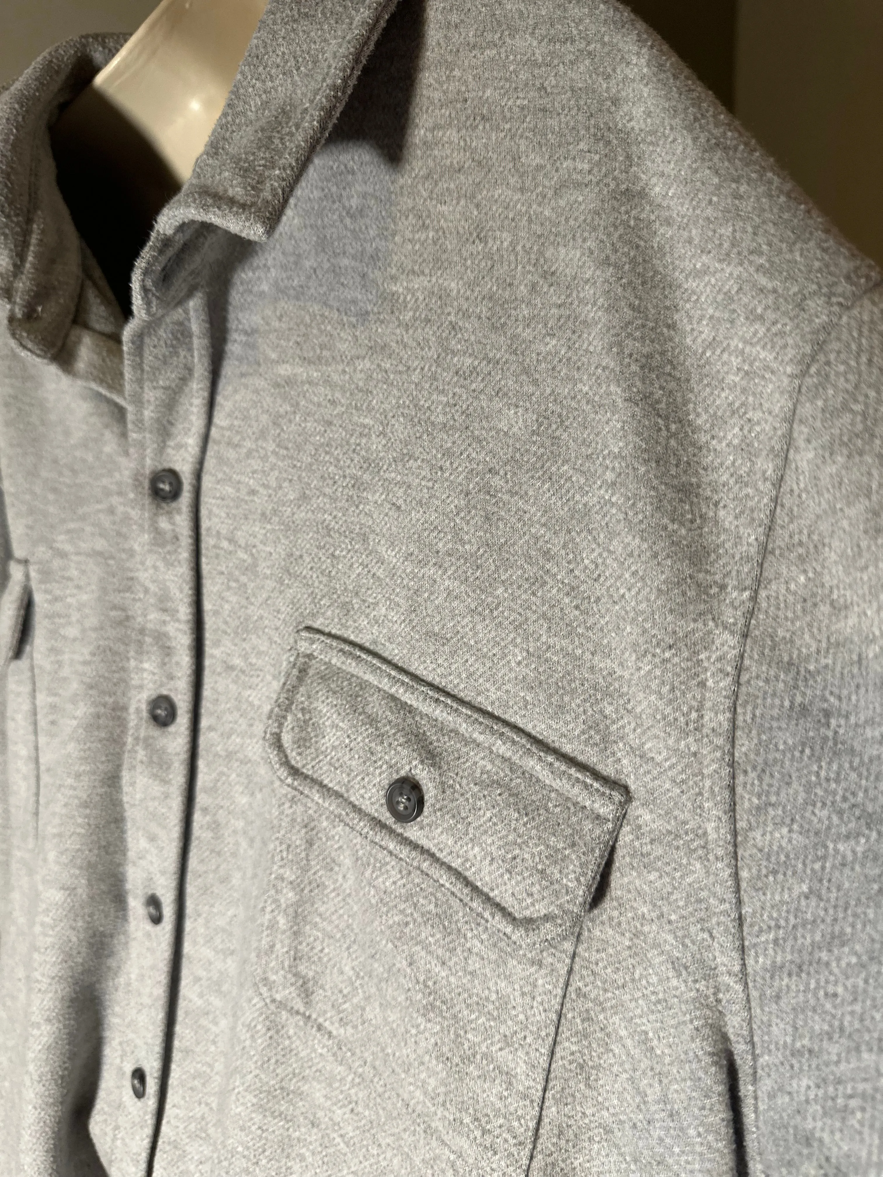 True Classic (2XL) MENS Grey Button Up Shacket