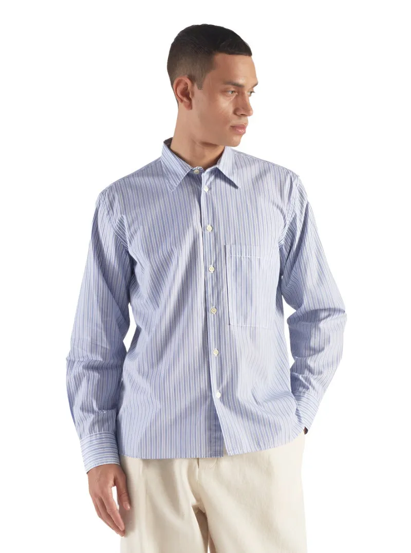 Universal Works Square Pocket Stripe LS Button Down Shirt