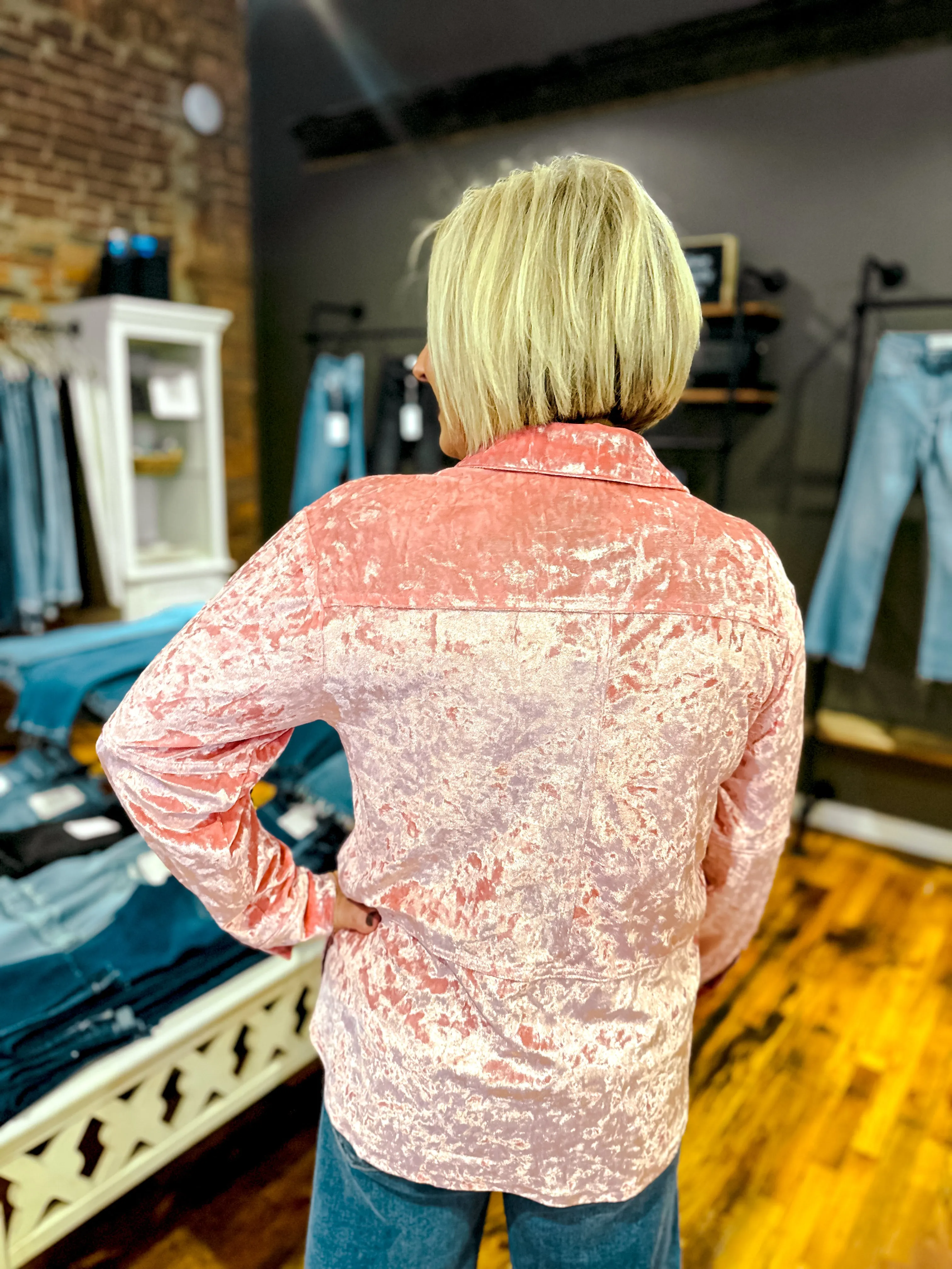 Velvet Dreams Button Front Top