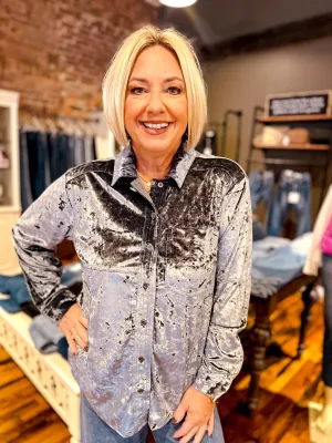 Velvet Dreams Button Front Top
