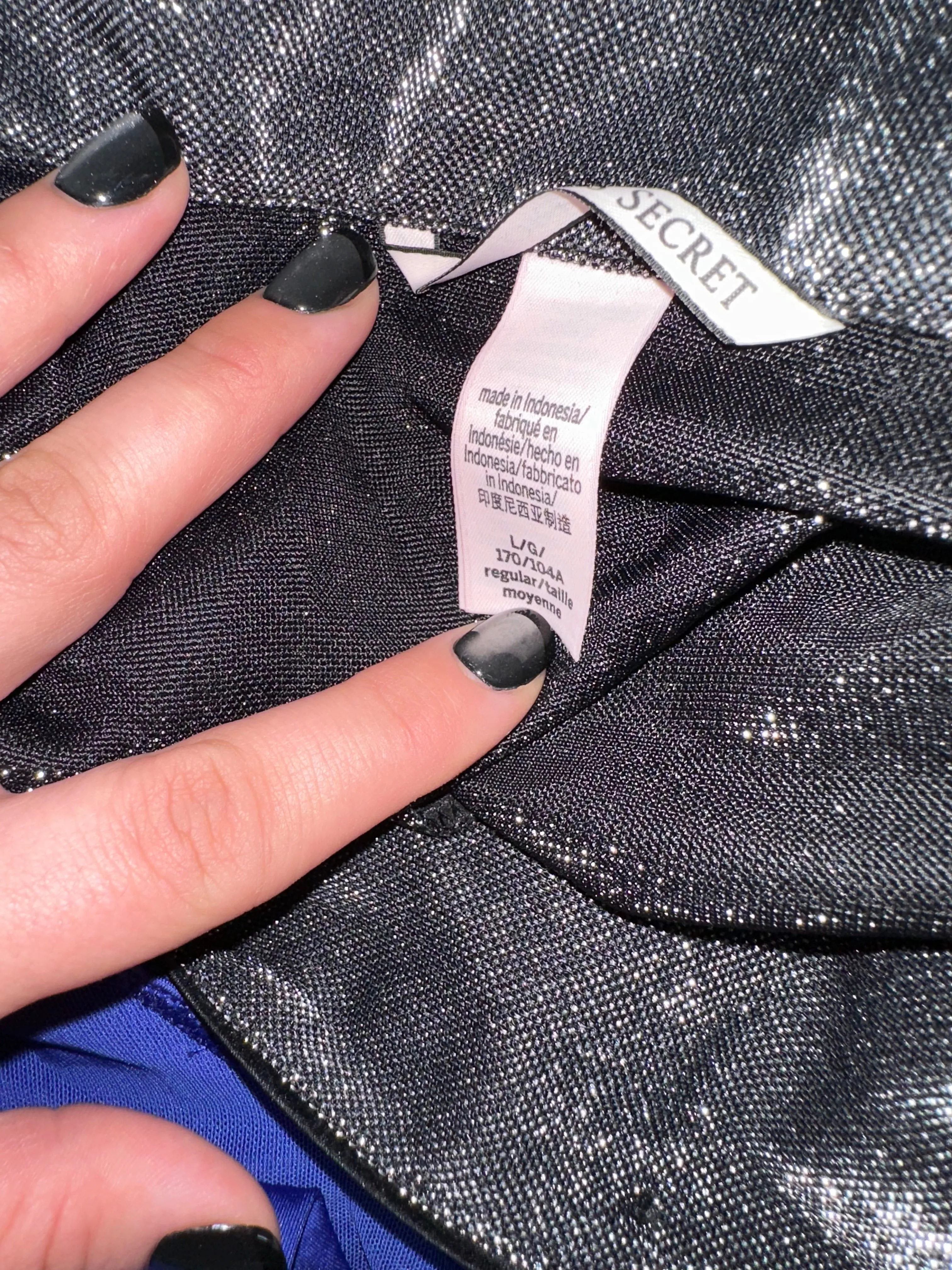 Victoria's Secret (Large) Black//Silver Metallic Sparkle Button Up Pj Top