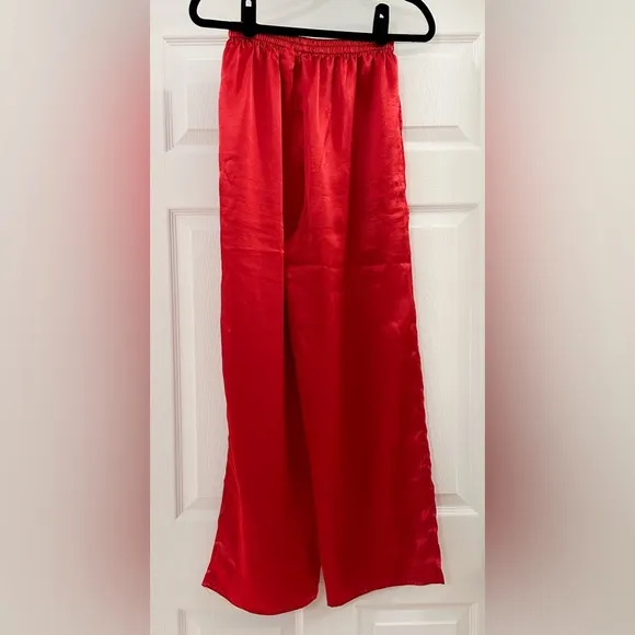 Victoria’s Secret Vintage Wide Leg Satin Pajama Pants Red sz Small