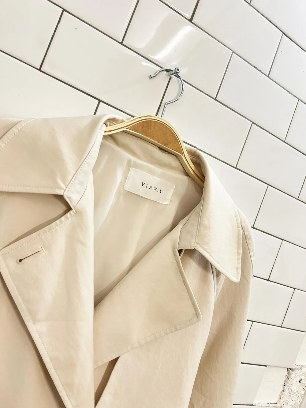 view.y light minimal trench coat