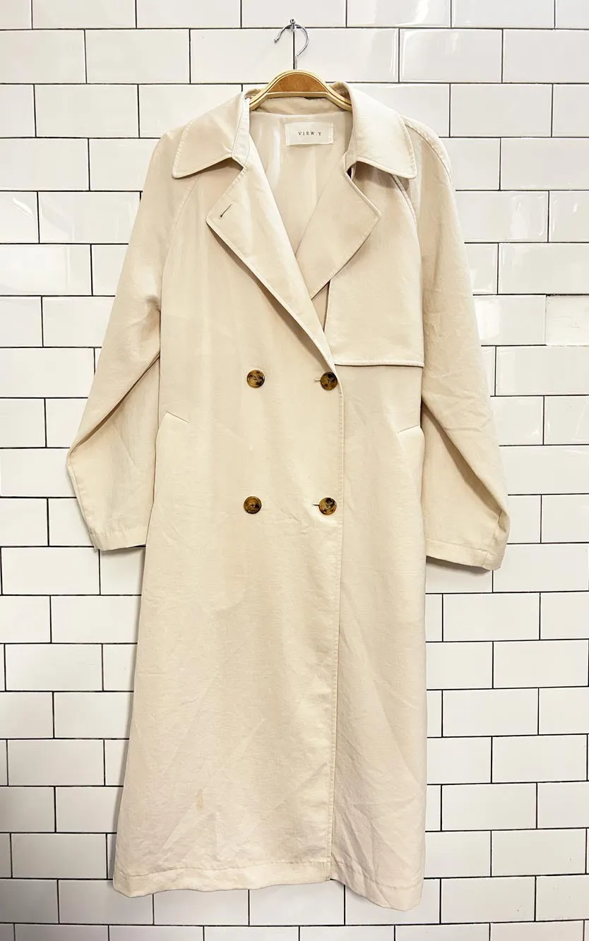 view.y light minimal trench coat