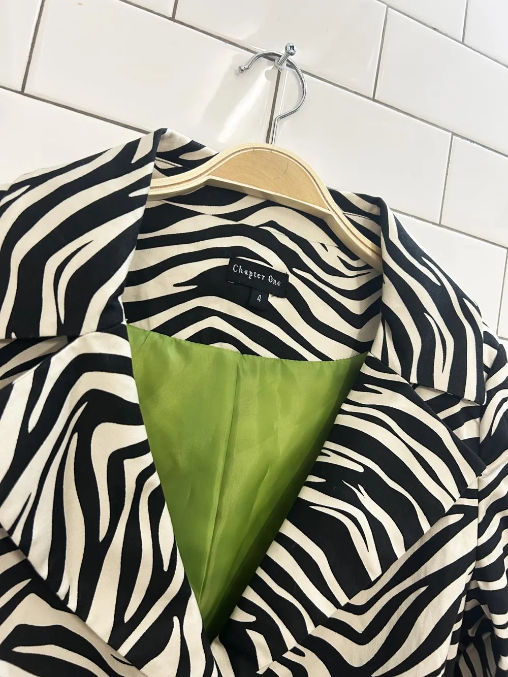 vintage 00s chapter one zebra print trench coat