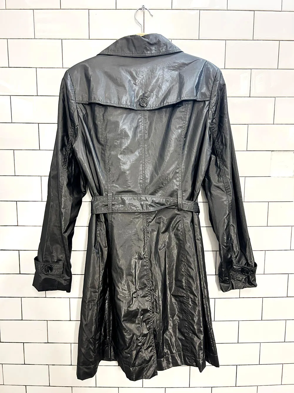 vintage 00s mexx metallic trench coat